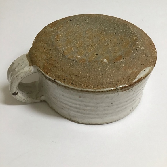 Handmade Studio Pottery Chowder Bowl Handle Natural Speckled Glaze Rustic Cabin - Picture 11 of 14